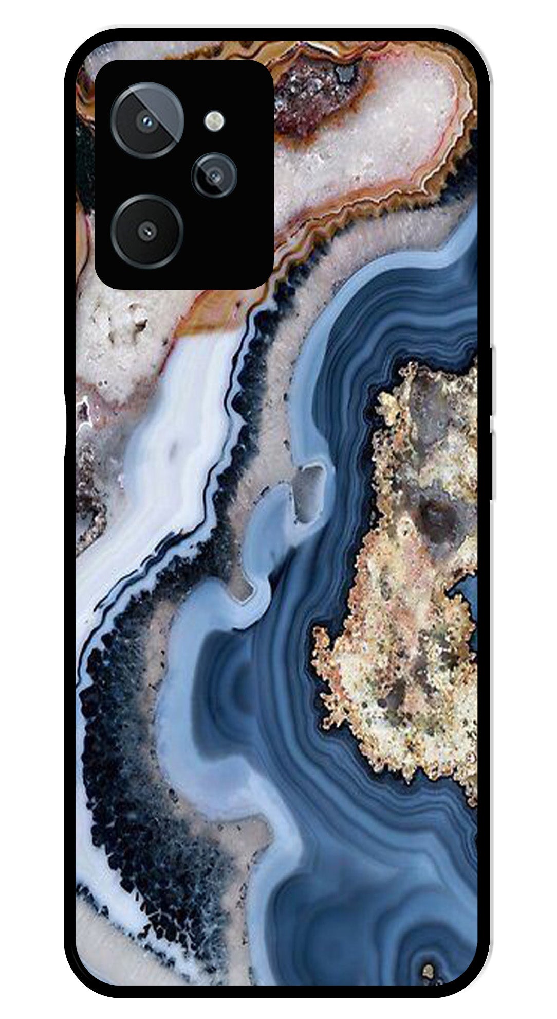 Marble Design Metal Mobile Case for Realme C31 (Design No -53)