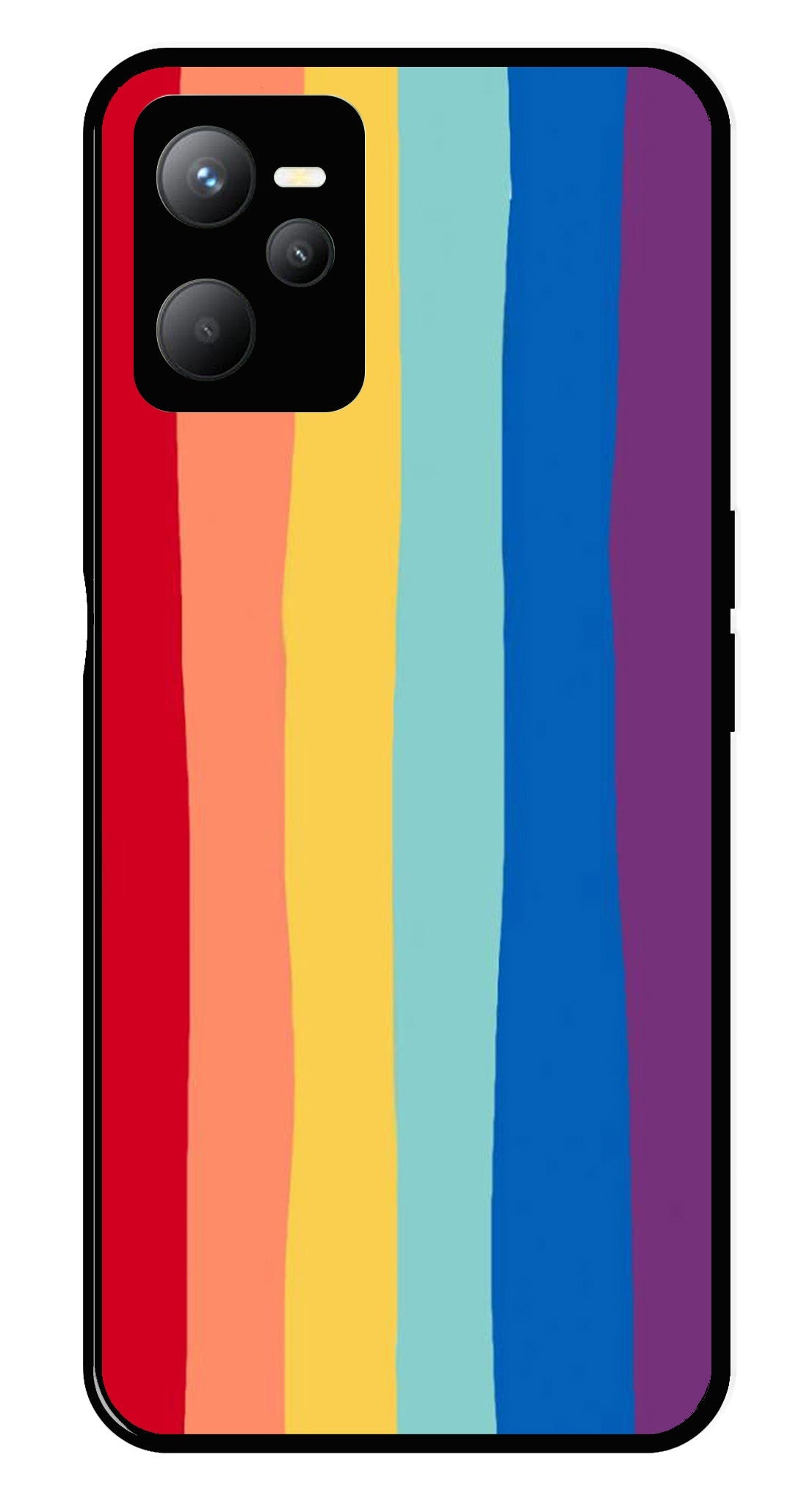 Rainbow MultiColor Metal Mobile Case for Realme C35 Rainbow MultiColor Metal Mobile Case for Realme C35 (Design No -03)