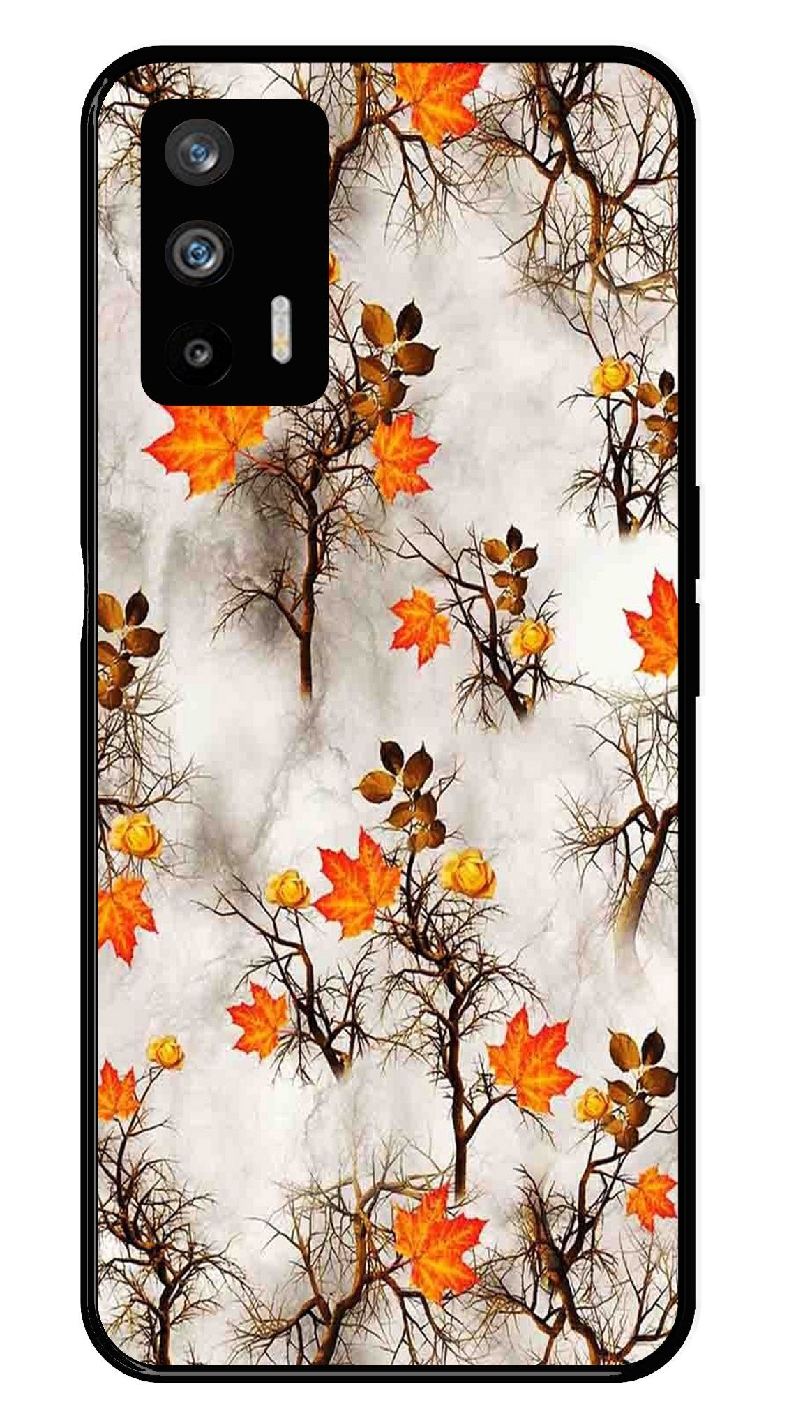 Autumn leaves Metal Mobile Case for Realme GT (Design No -55)