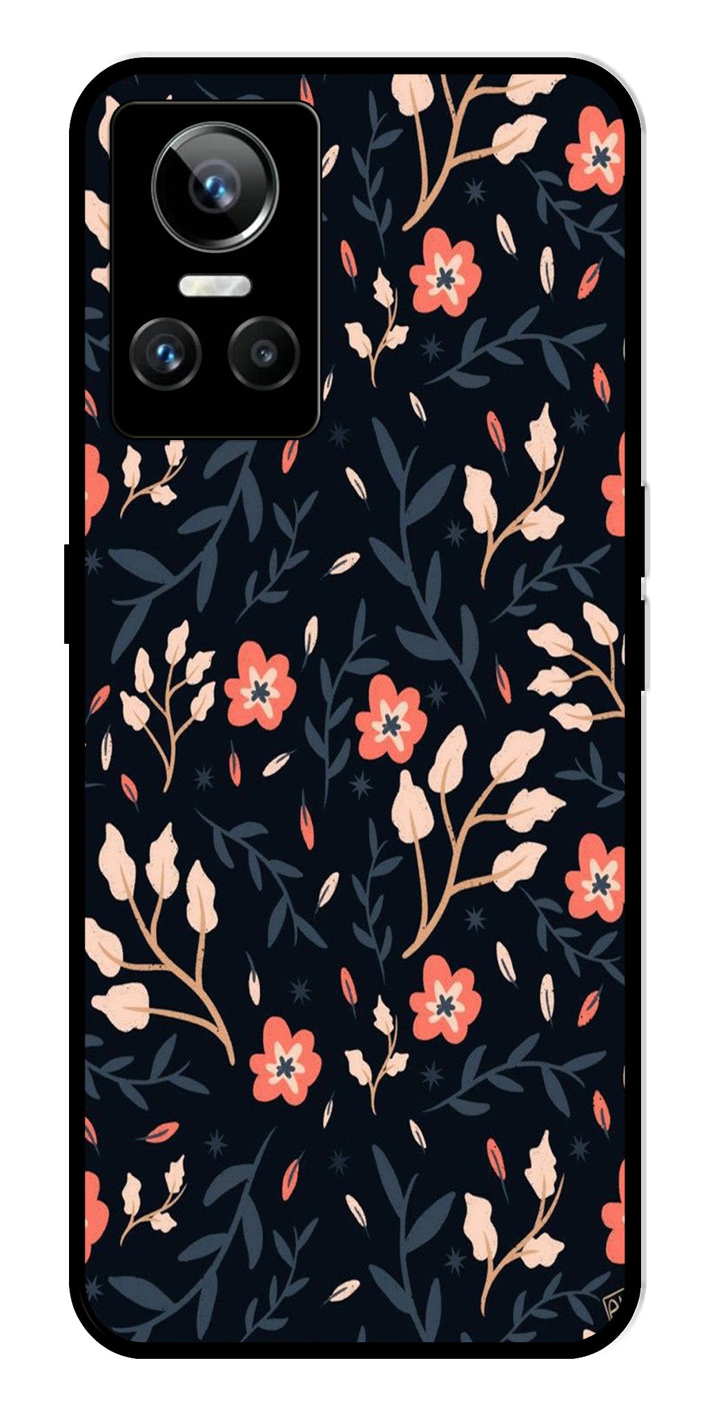 Floral Pattern Metal Mobile Case for Realme GT Neo 3 Floral Pattern Metal Mobile Case for Realme GT Neo 3 (Design No -10)