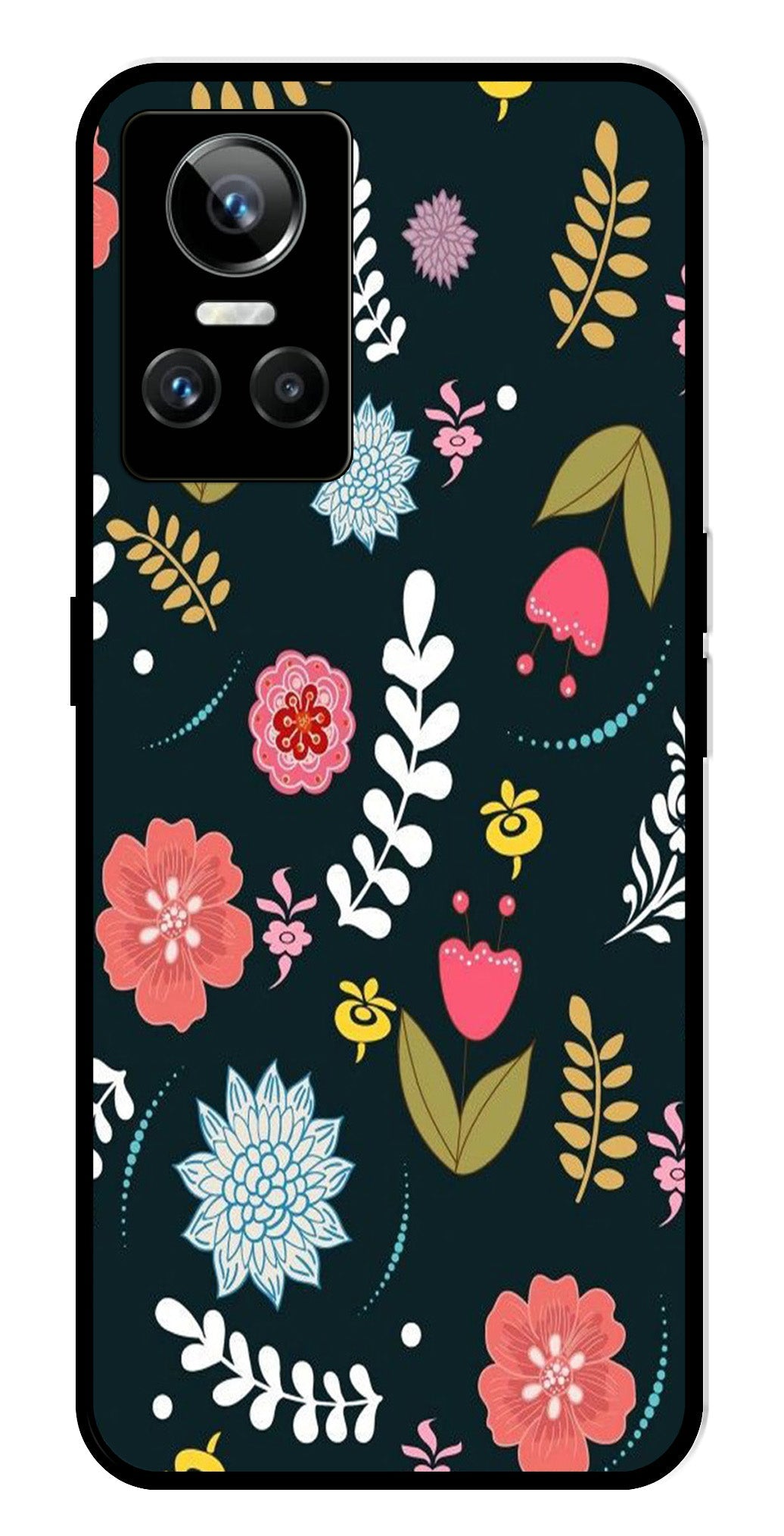 Floral Pattern2 Metal Mobile Case for Realme GT Neo 3 Floral Pattern2 Metal Mobile Case for Realme GT Neo 3 (Design No -12)