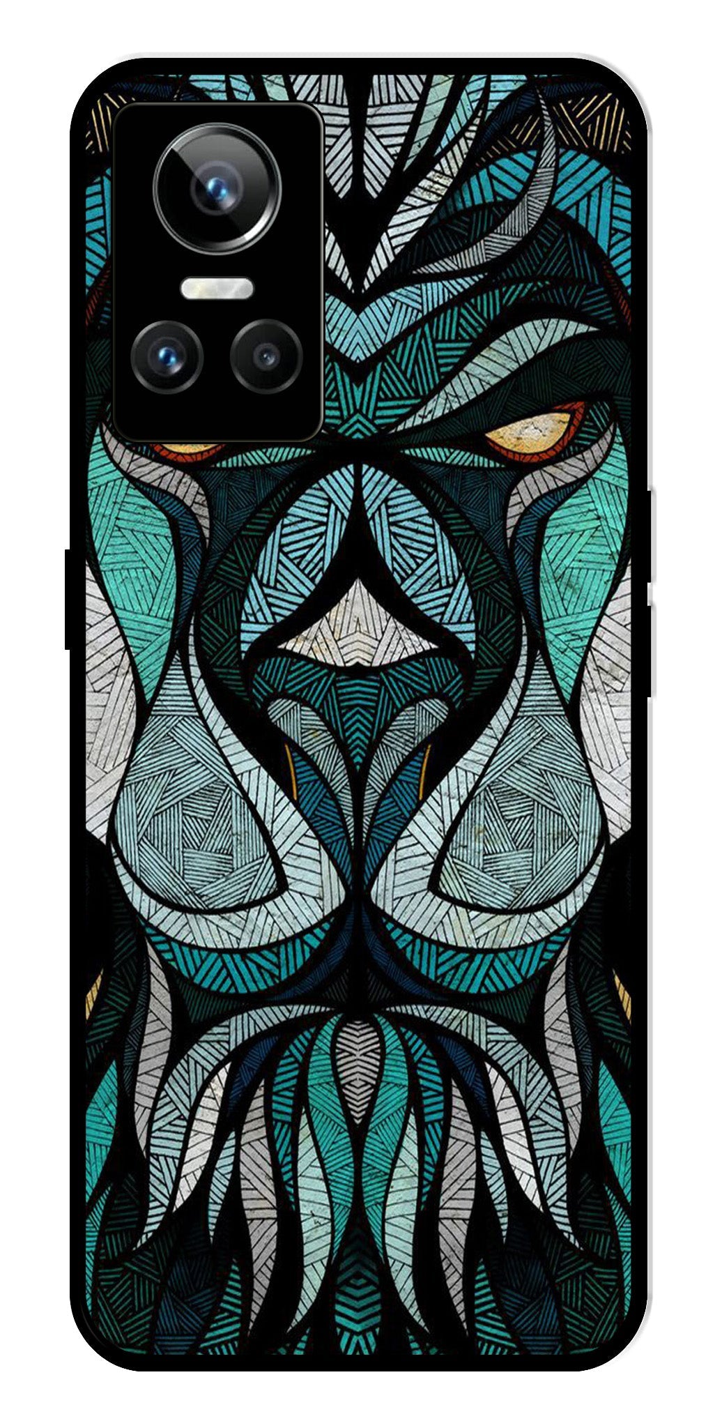 Lion Pattern Metal Mobile Case for Realme GT Neo 3 Lion Pattern Metal Mobile Case for Realme GT Neo 3 (Design No -40)
