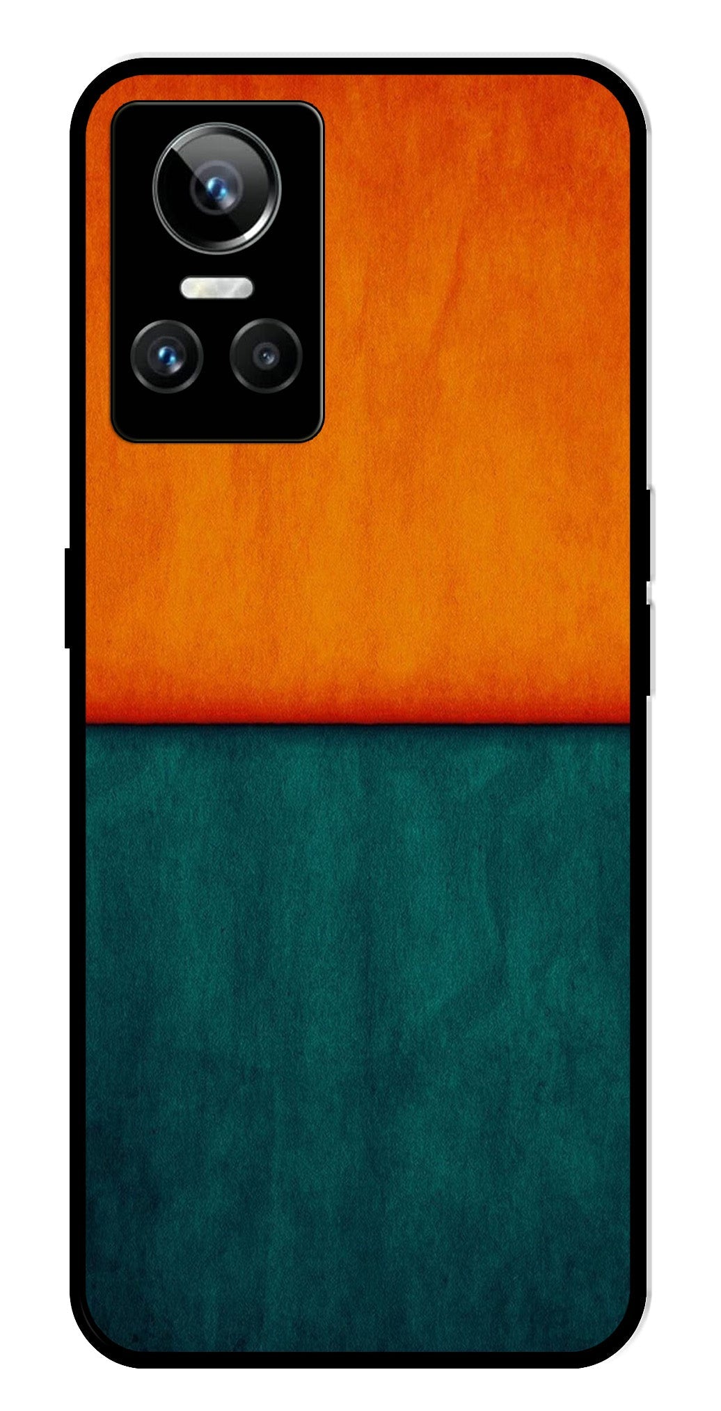 Orange Green Pattern Metal Mobile Case for Realme GT Neo 3 Orange Green Pattern Metal Mobile Case for Realme GT Neo 3 (Design No -45)