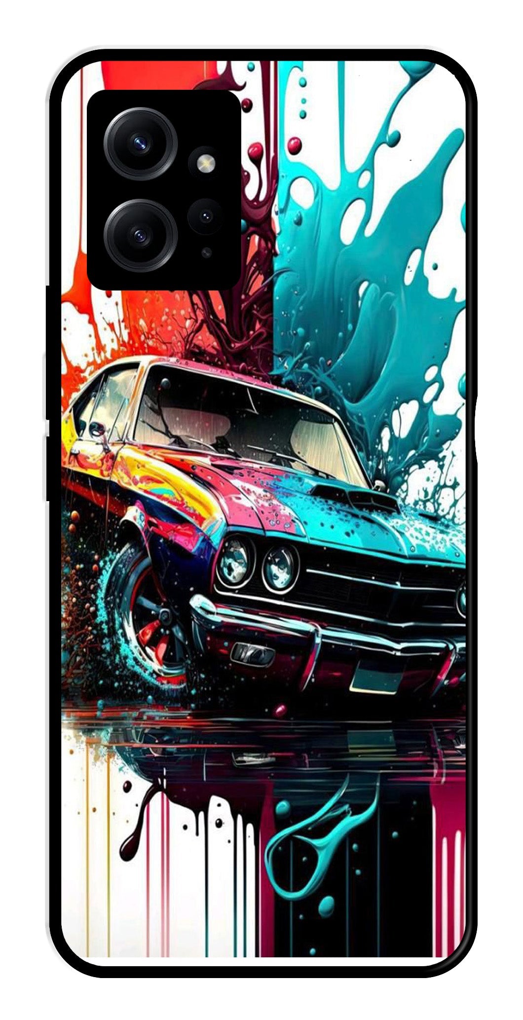 Vintage Car Metal Mobile Case for Redmi Note 12 4G Vintage Car Metal Mobile Case for Redmi Note 12 4G (Design No -29)