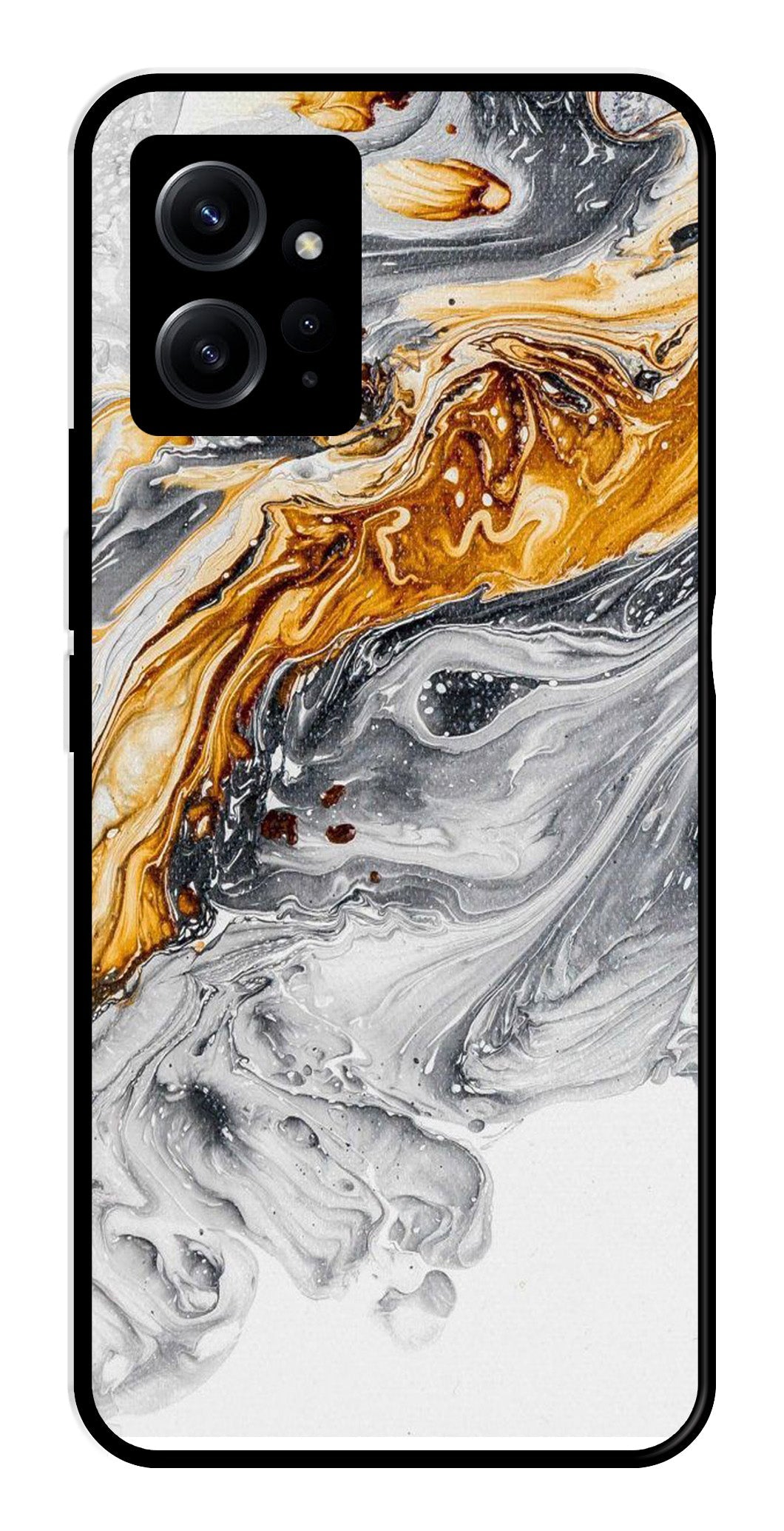 Marble Pattern Metal Mobile Case for Redmi Note 12 4G Marble Pattern Metal Mobile Case for Redmi Note 12 4G (Design No -36)