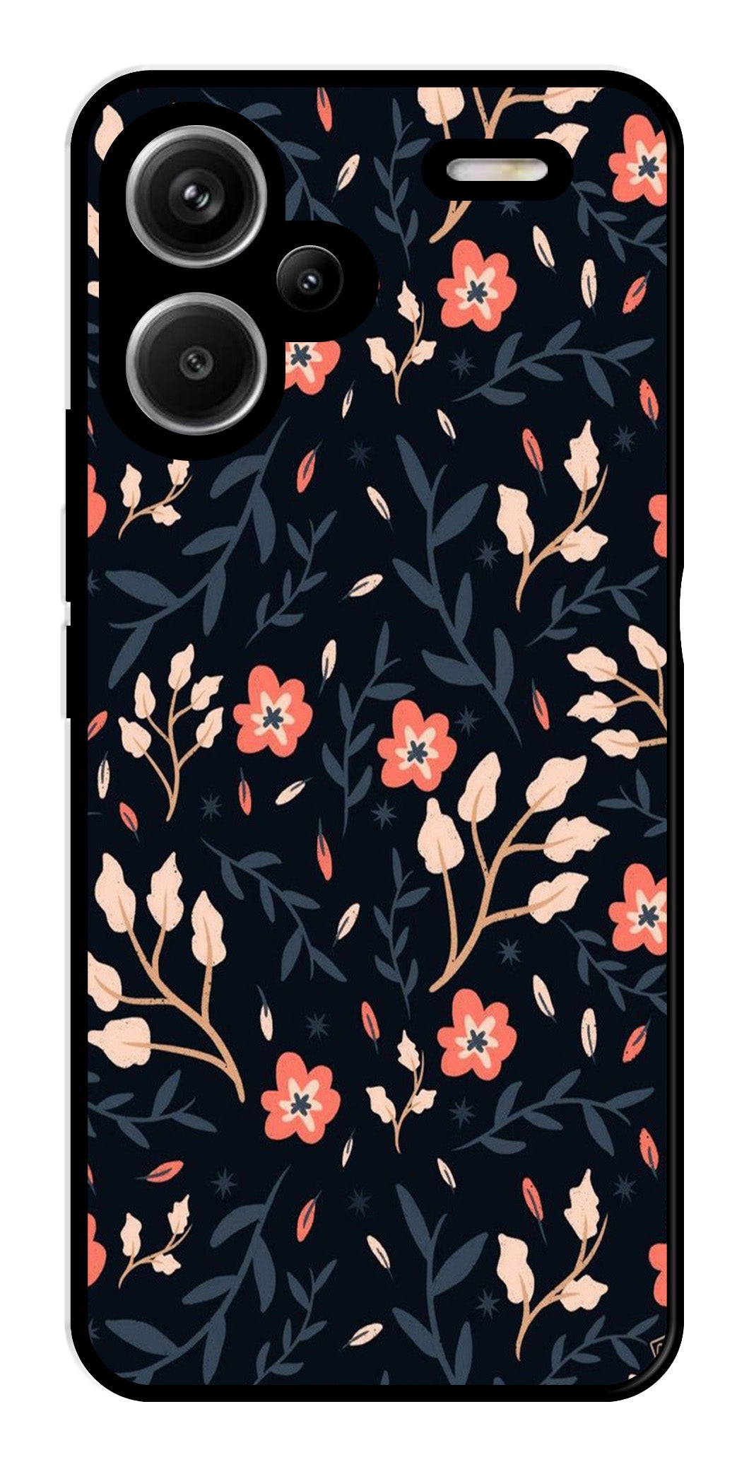 Floral Pattern Metal Mobile Case for Redmi Note 13 Pro Plus 5G Floral Pattern Metal Mobile Case for Redmi Note 13 Pro Plus 5G (Design No -10)
