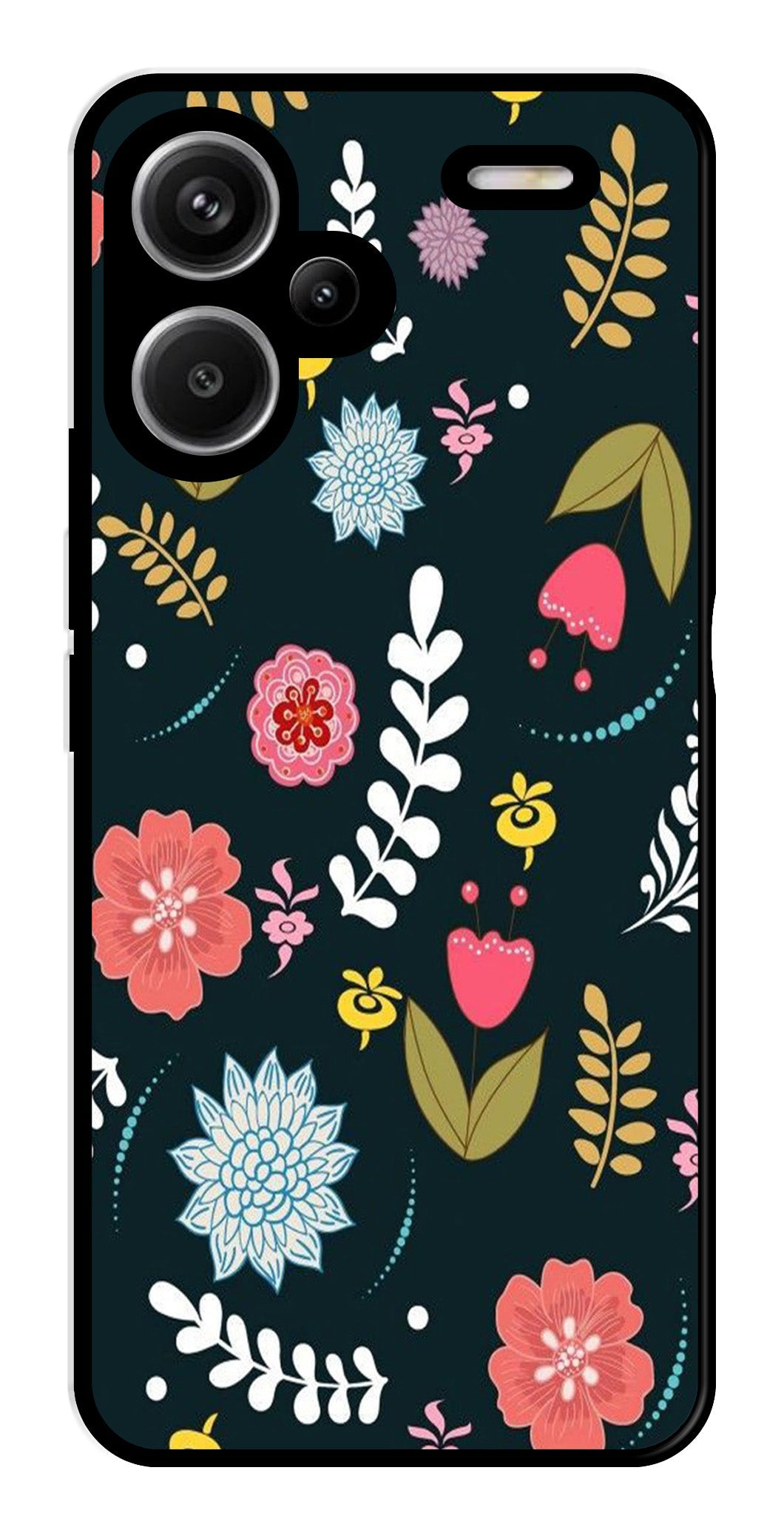 Floral Pattern2 Metal Mobile Case for Redmi Note 13 Pro Plus 5G Floral Pattern2 Metal Mobile Case for Redmi Note 13 Pro Plus 5G (Design No -12)