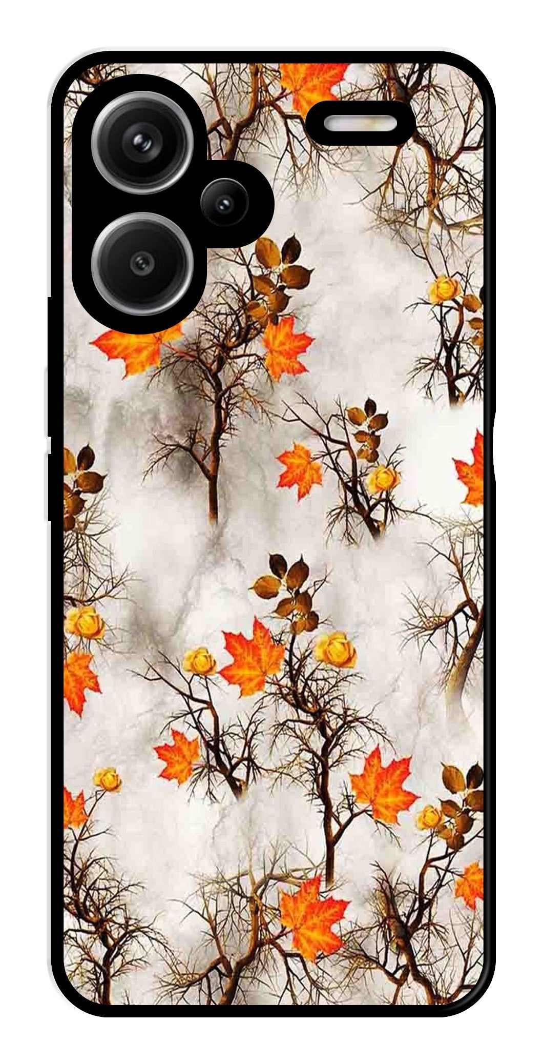 Autumn leaves Metal Mobile Case for Redmi Note 13 Pro Plus 5G (Design No -55)