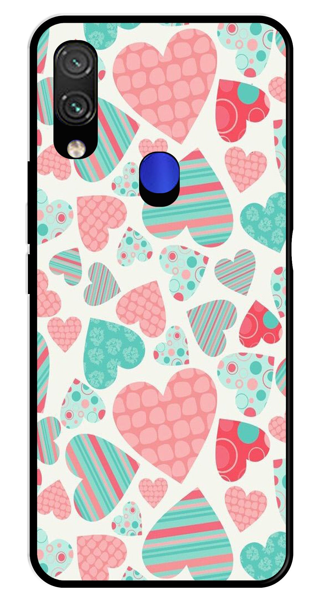 Hearts Pattern Metal Mobile Case for Redmi Note 7 Hearts Pattern Metal Mobile Case for Redmi Note 7 (Design No -22)
