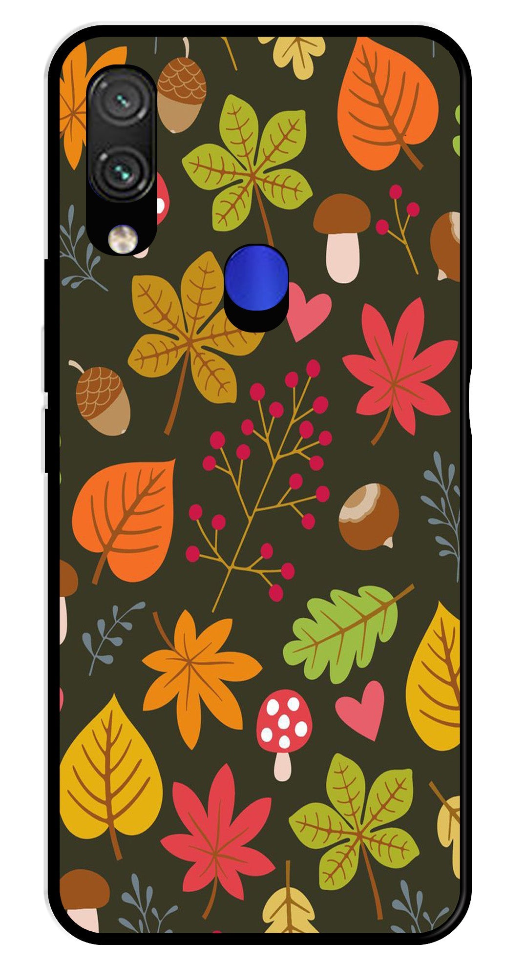 Leaves Design Metal Mobile Case for Redmi Note 7 Leaves Design Metal Mobile Case for Redmi Note 7 (Design No -51)