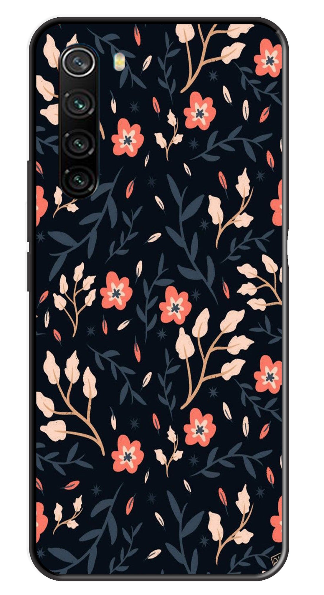 Floral Pattern Metal Mobile Case for Redmi Note 8 Floral Pattern Metal Mobile Case for Redmi Note 8 (Design No -10)