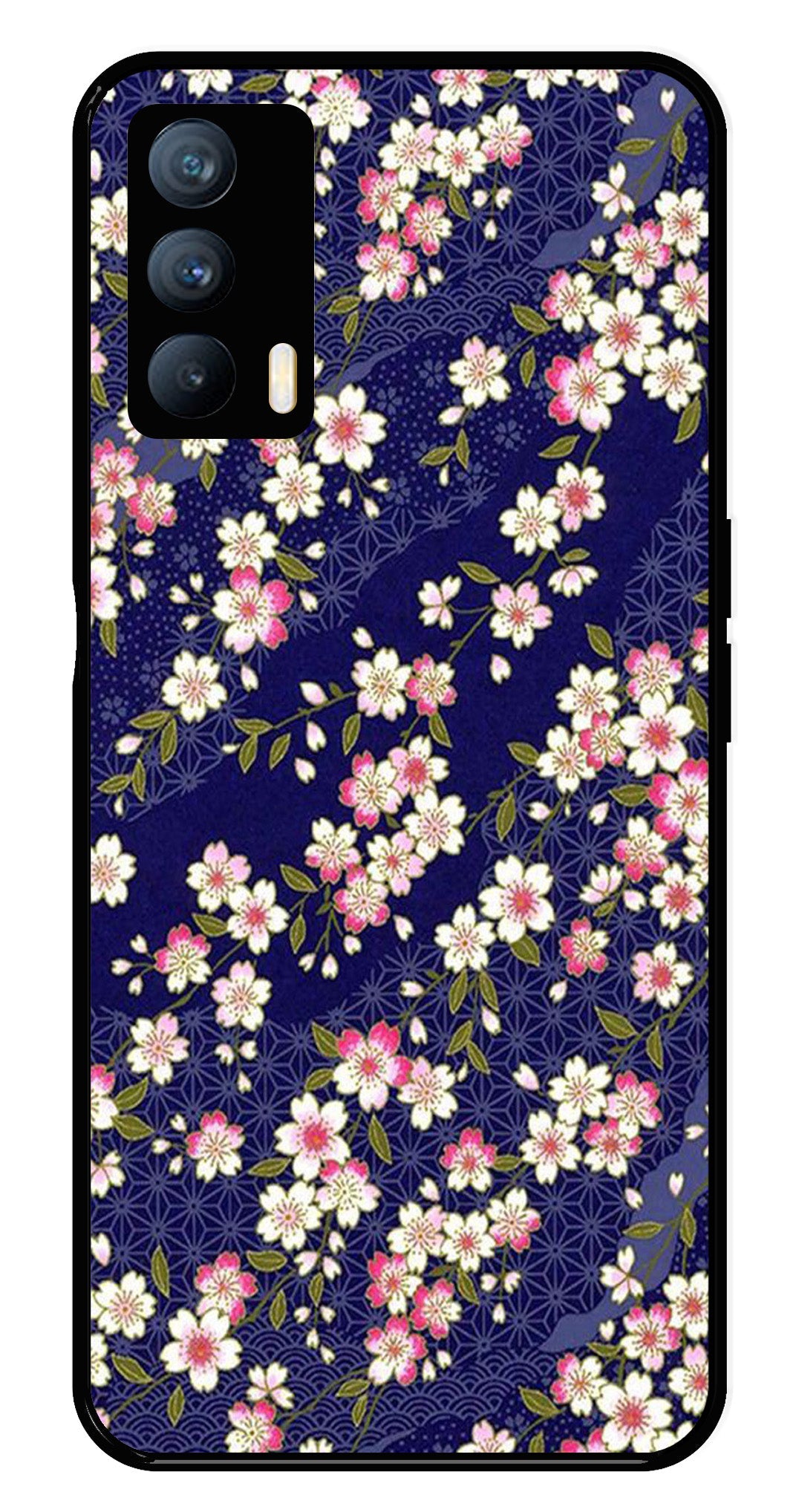 Flower Design Metal Mobile Case for Realme X7 (Design No -25)