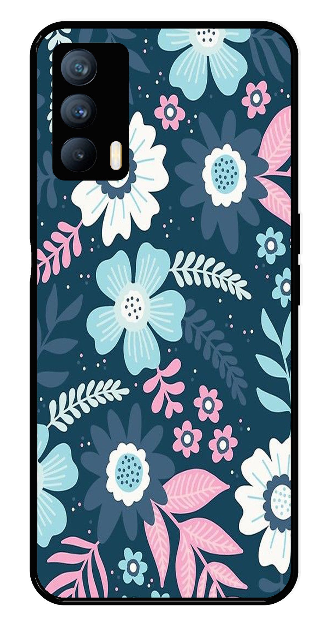 Flower Leaves Design Metal Mobile Case for Realme X7 Flower Leaves Design Metal Mobile Case for Realme X7 (Design No -50)