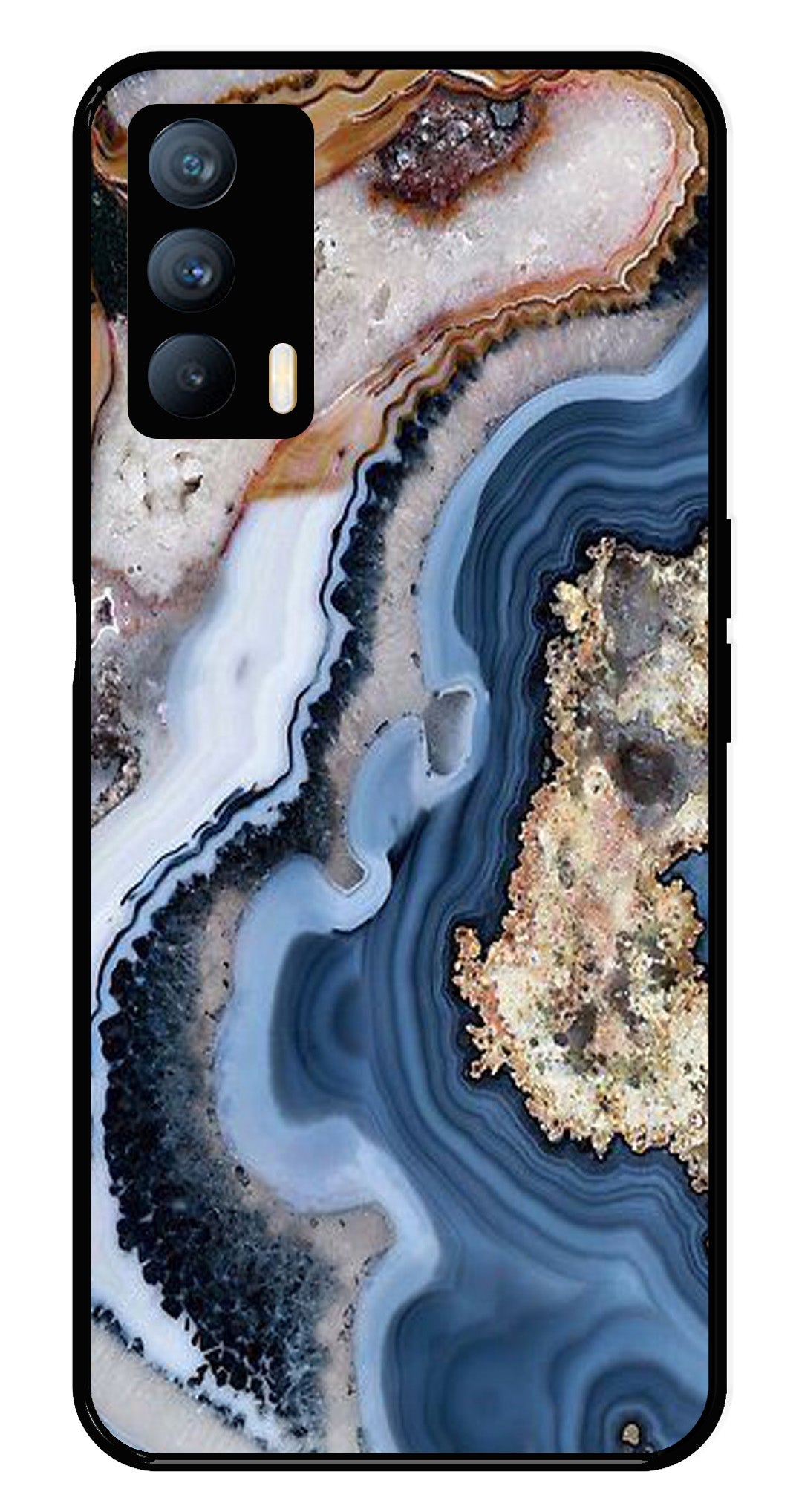 Marble Design Metal Mobile Case for Realme X7 (Design No -53)