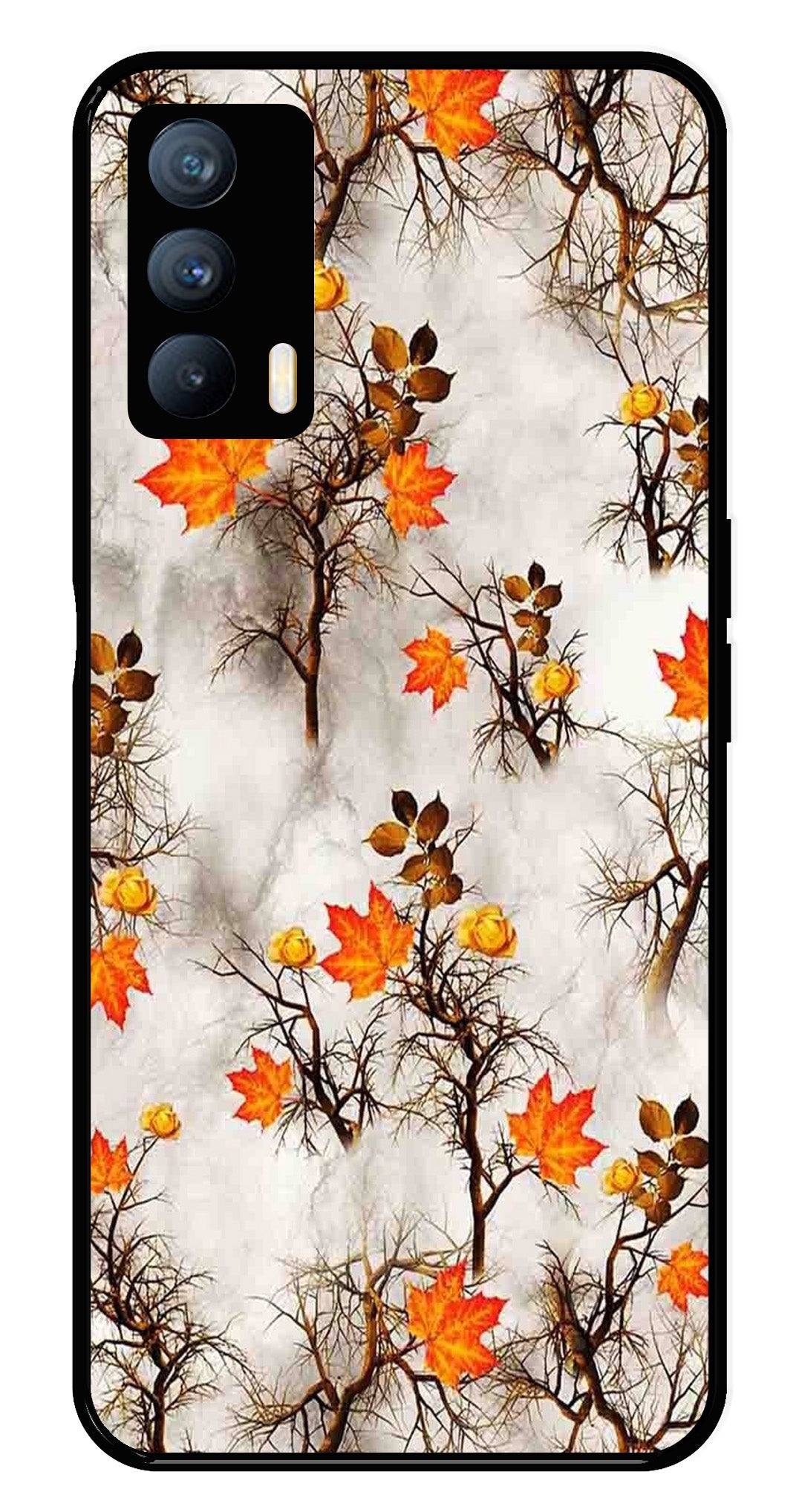 Autumn leaves Metal Mobile Case for Realme X7 (Design No -55)