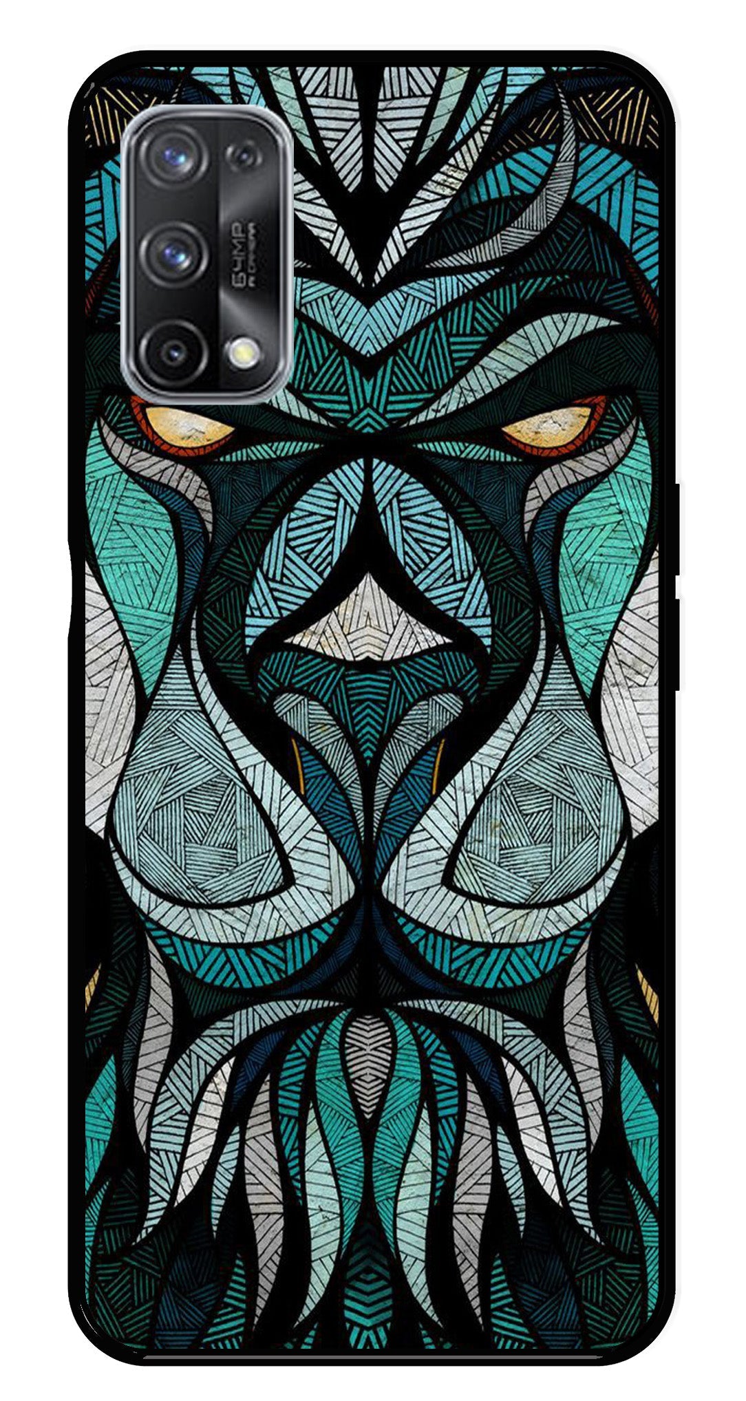 Lion Pattern Metal Mobile Case for Realme X7 Pro Lion Pattern Metal Mobile Case for Realme X7 Pro (Design No -40)