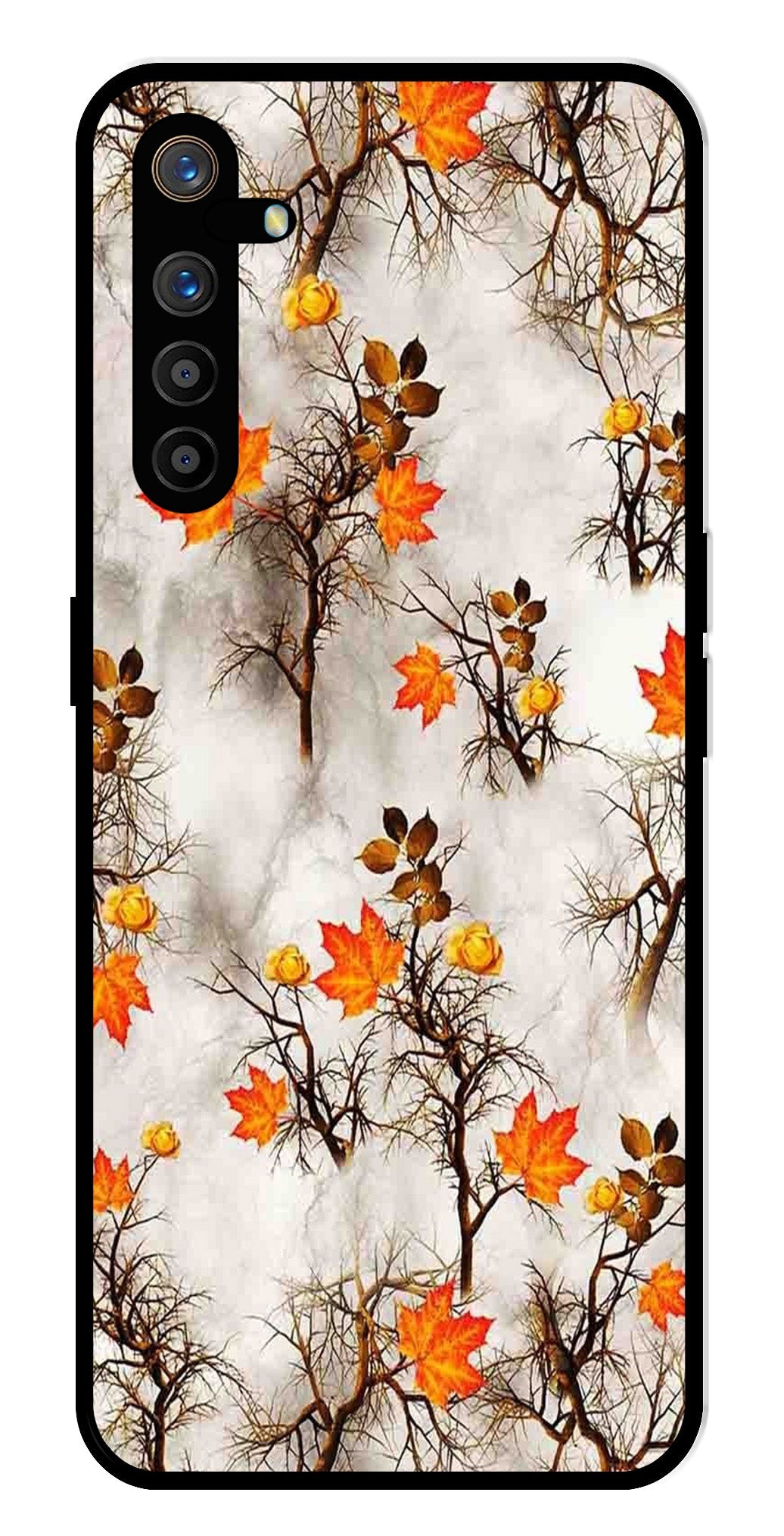 Autumn leaves Metal Mobile Case for Realme XT (Design No -55)
