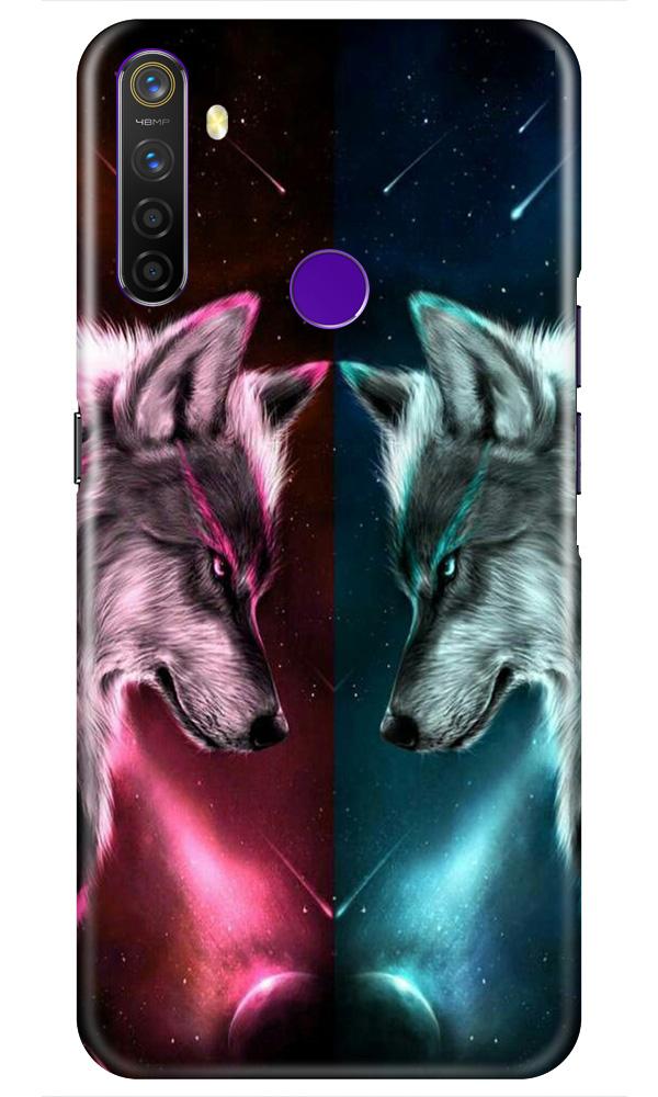 Wolf fight Mobile Back Case for Realme 5s (Design - 221) Wolf fight Case for Realme 5s (Design No. 221)