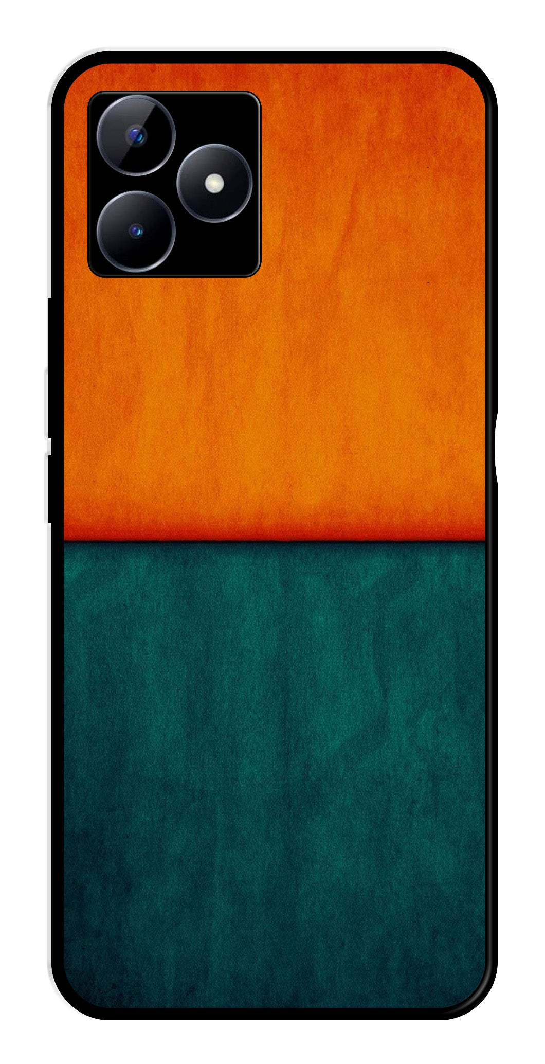 Orange Green Pattern Metal Mobile Case for Realme C53 Orange Green Pattern Metal Mobile Case for Realme C53 (Design No -45)