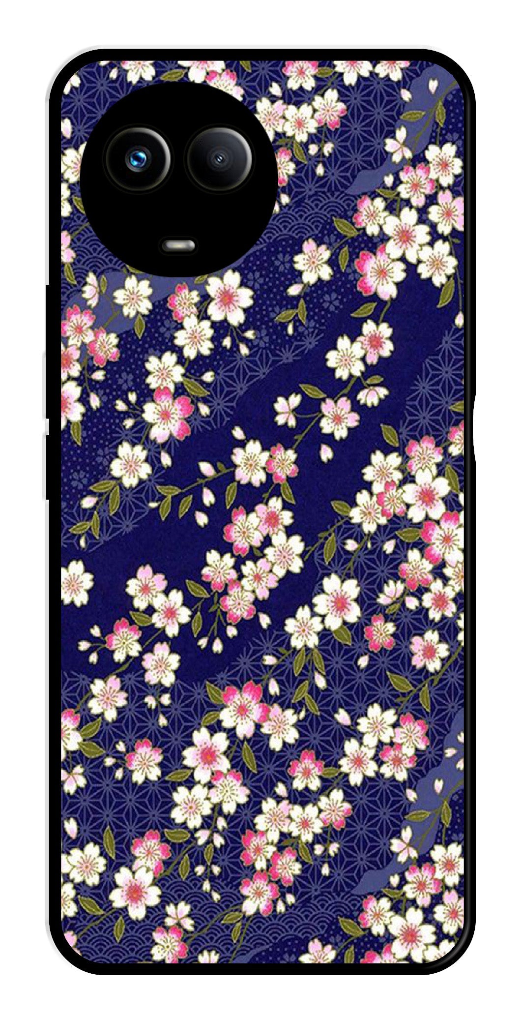Flower Design Metal Mobile Case for Realme 11 5G Flower Design Metal Mobile Case for Realme 11 5G (Design No -25)