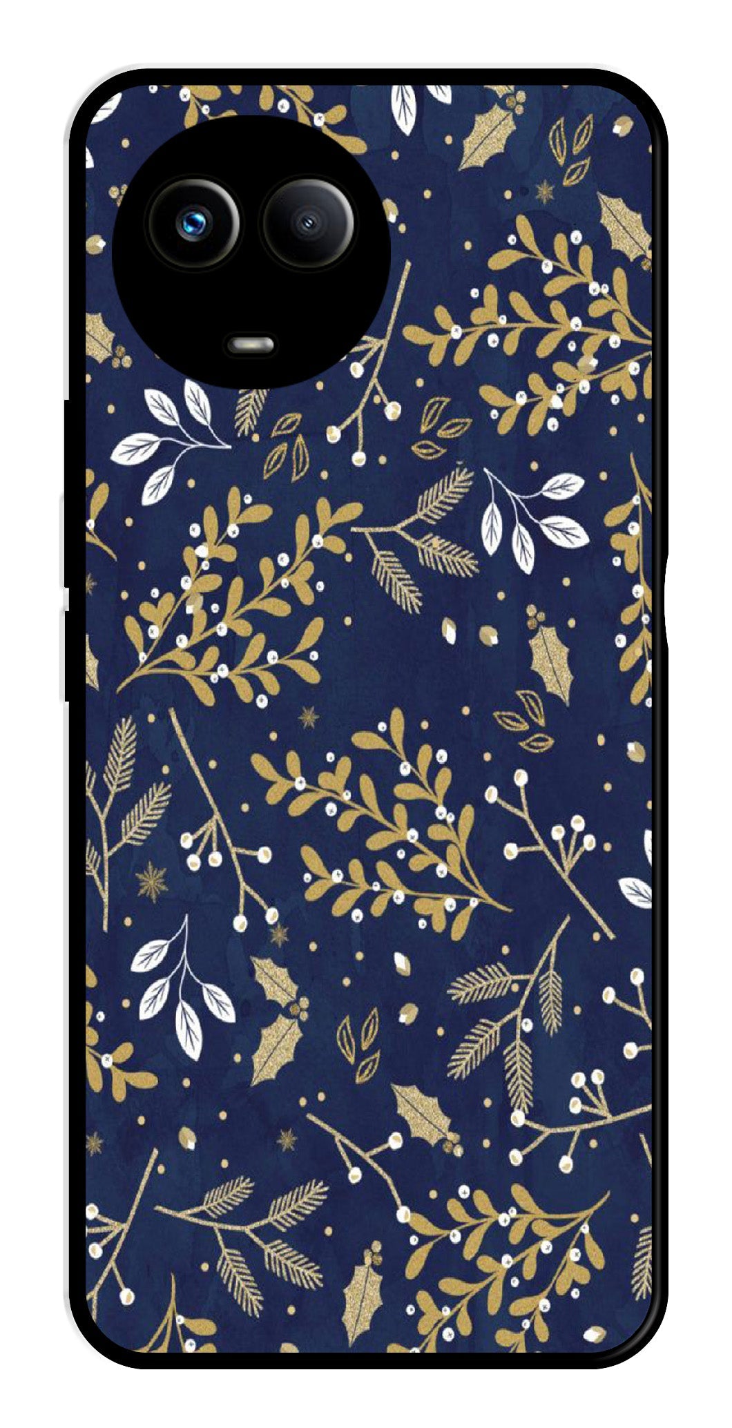 Floral Pattern Metal Mobile Case for Realme 11 5G Floral Pattern Metal Mobile Case for Realme 11 5G (Design No -52)