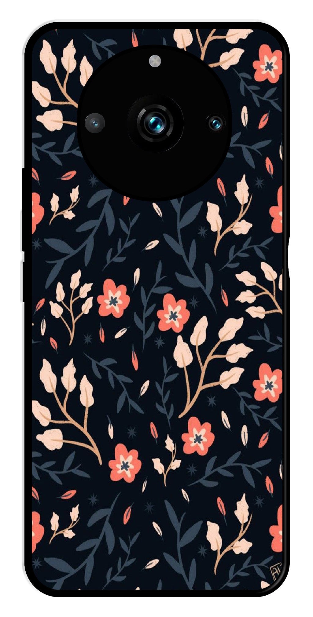 Floral Pattern Metal Mobile Case for Realme 11 pro 5G Floral Pattern Metal Mobile Case for Realme 11 pro 5G (Design No -10)