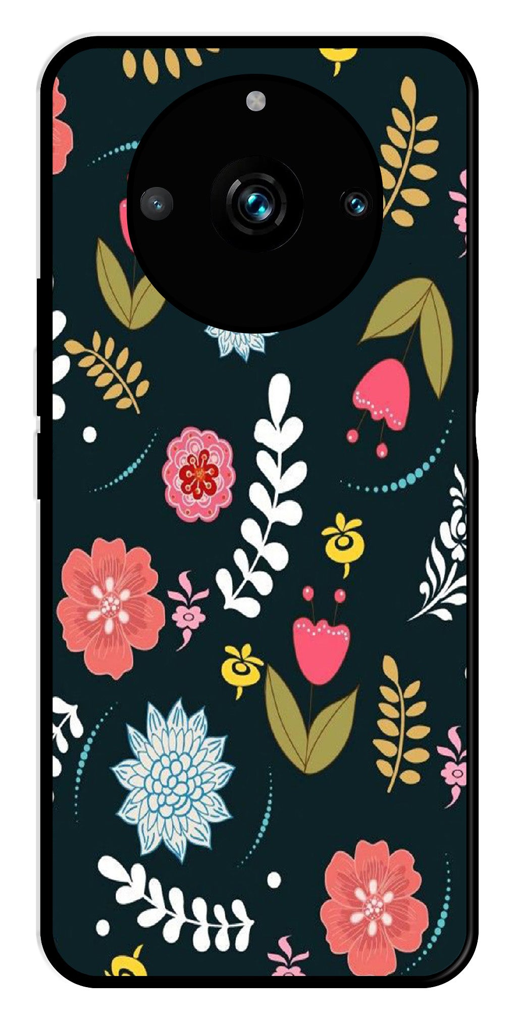 Floral Pattern2 Metal Mobile Case for Realme 11 pro 5G Floral Pattern2 Metal Mobile Case for Realme 11 pro 5G (Design No -12)