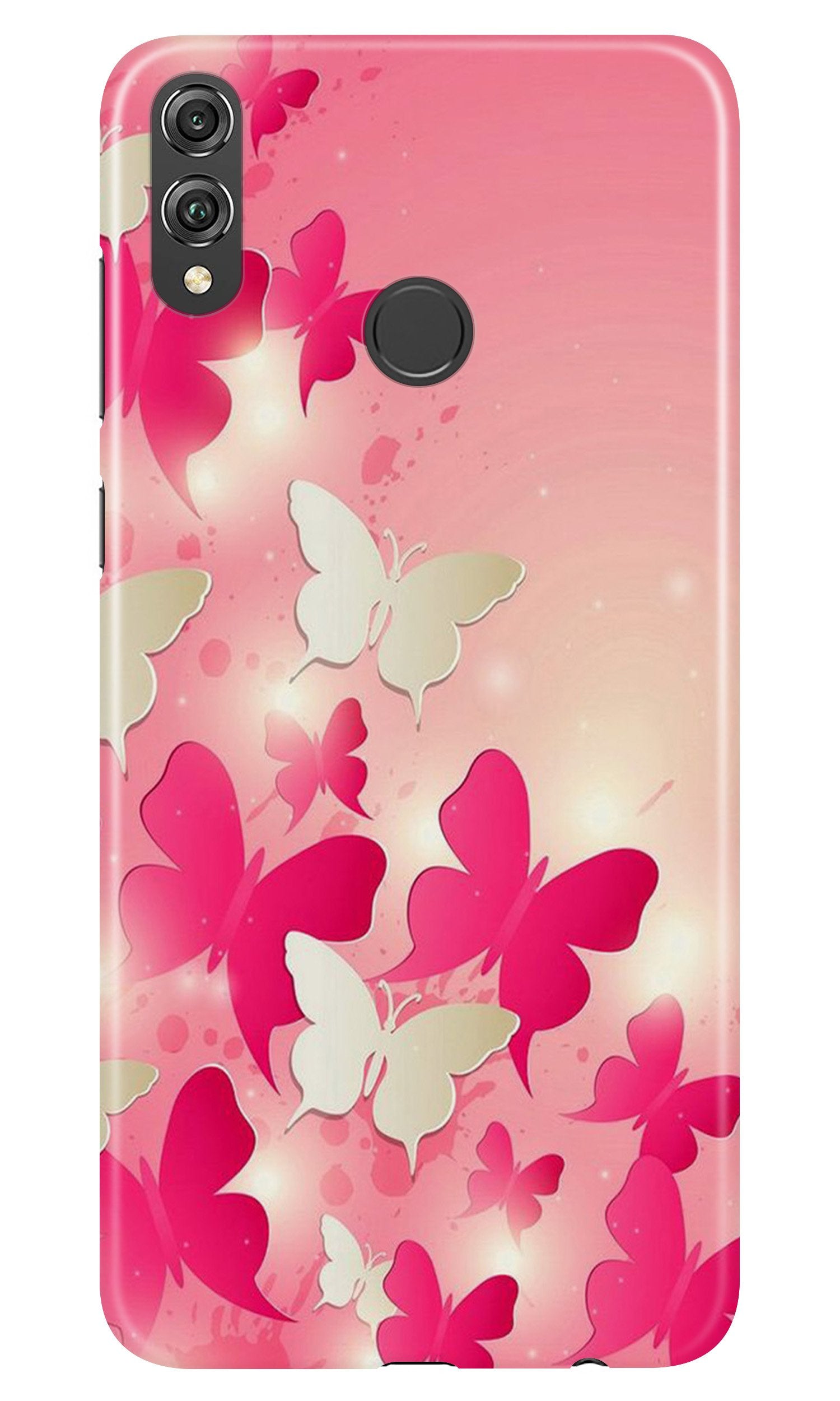 White Pick Butterflies Case for Realme 3 White Pick Butterflies Case for Realme 3