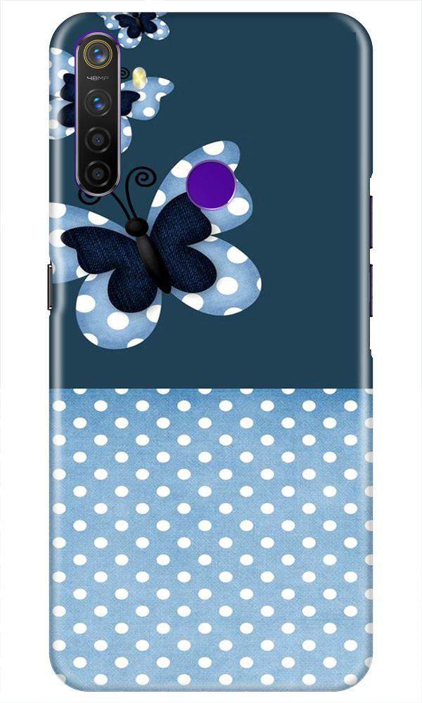 White dots Butterfly Mobile Back Case for Realme 5i (Design - 31) White dots Butterfly Case for Realme 5i