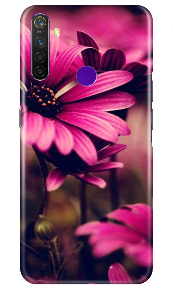 Purple Daisy Mobile Back Case for Realme 5i (Design - 65) Purple Daisy Case for Realme 5i