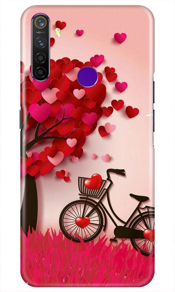 Red Heart Cycle Mobile Back Case for Realme 5i (Design - 222) Red Heart Cycle Case for Realme 5i (Design No. 222)