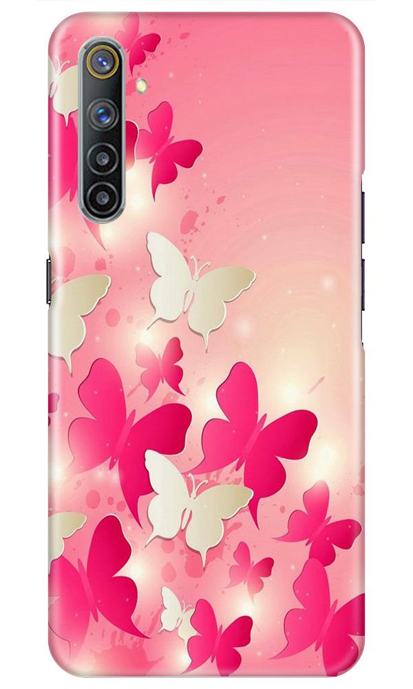 White Pick Butterflies Mobile Back Case for Realme 6i (Design - 28) White Pick Butterflies Case for Realme 6i