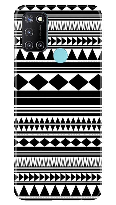 Black white Pattern Mobile Back Case for Realme 7i (Design - 5) Black white Pattern Case for Realme 7i