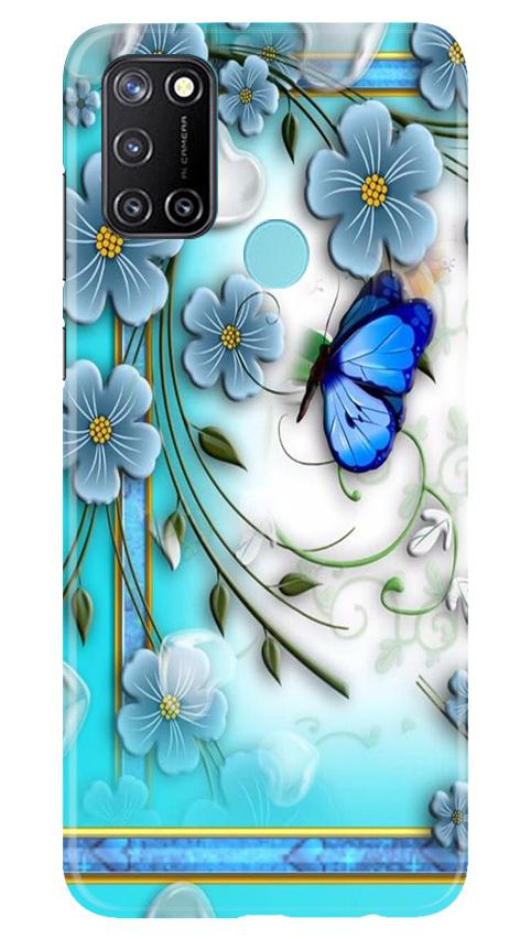 Blue Butterfly Mobile Back Case for Realme C17 (Design - 21) Blue Butterfly Case for Realme C17