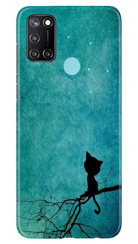 Moon cat Mobile Back Case for Realme C17 (Design - 70) Moon cat Case for Realme C17
