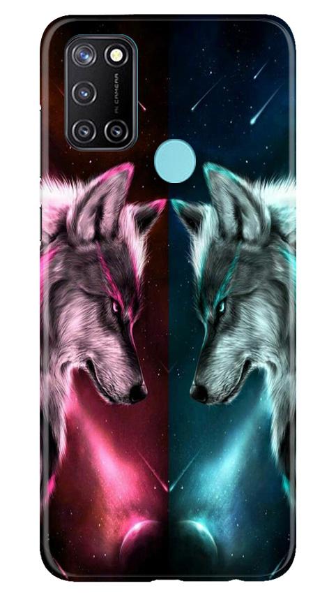 Wolf fight Mobile Back Case for Realme C17 (Design - 221) Wolf fight Case for Realme C17 (Design No. 221)