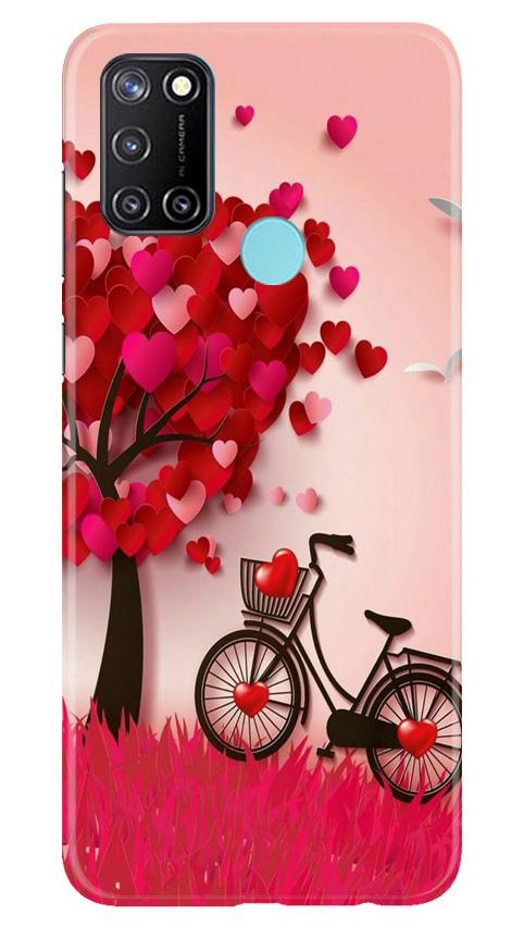 Red Heart Cycle Mobile Back Case for Realme 7i (Design - 222) Red Heart Cycle Case for Realme 7i (Design No. 222)