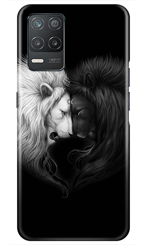 Dark White Lion Mobile Back Case for Realme 8 5G (Design - 140) Dark White Lion Case for Realme 8 5G (Design - 140)
