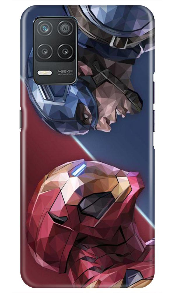 Ironman Captain America Mobile Back Case for Narzo 30 5G (Design - 245) Ironman Captain America Case for Narzo 30 5G (Design No. 245)