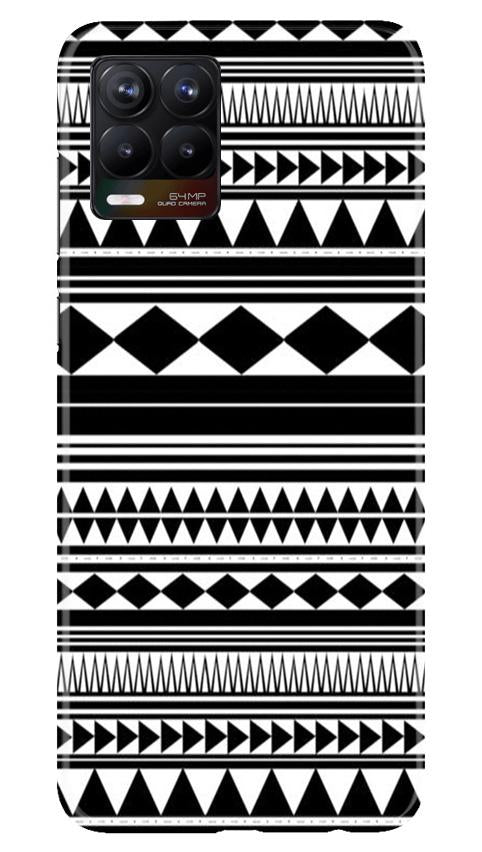 Black white Pattern Mobile Back Case for Realme 8 Pro (Design - 5) Black white Pattern Case for Realme 8 Pro