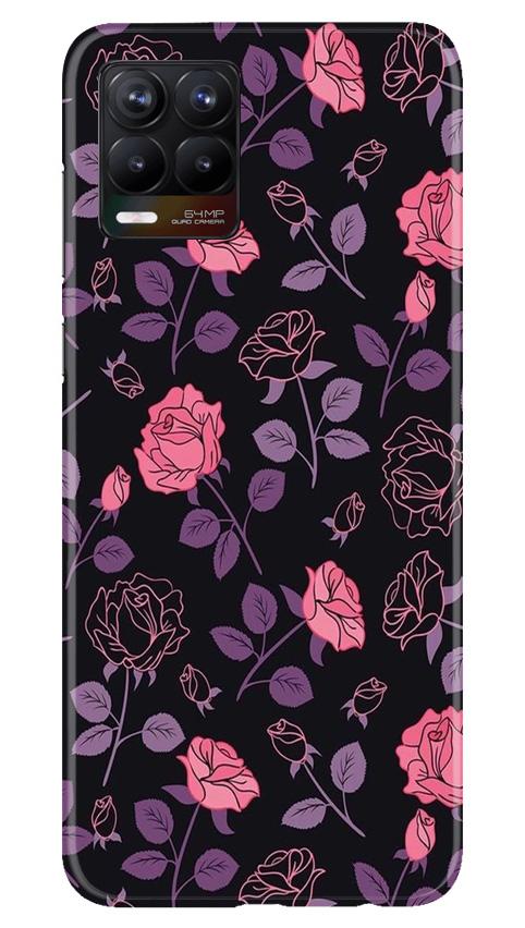 Rose Black Background Mobile Back Case for Realme 8 Pro (Design - 27) Rose Black Background Case for Realme 8 Pro