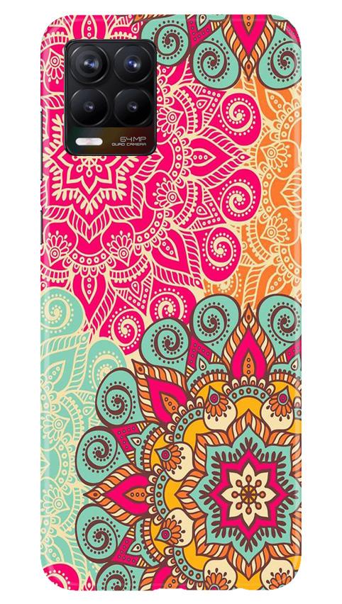 Rangoli art2 Mobile Back Case for Realme 8 (Design - 29) Rangoli art2 Case for Realme 8