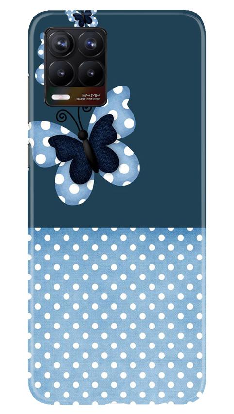 White dots Butterfly Mobile Back Case for Realme 8 Pro (Design - 31) White dots Butterfly Case for Realme 8 Pro