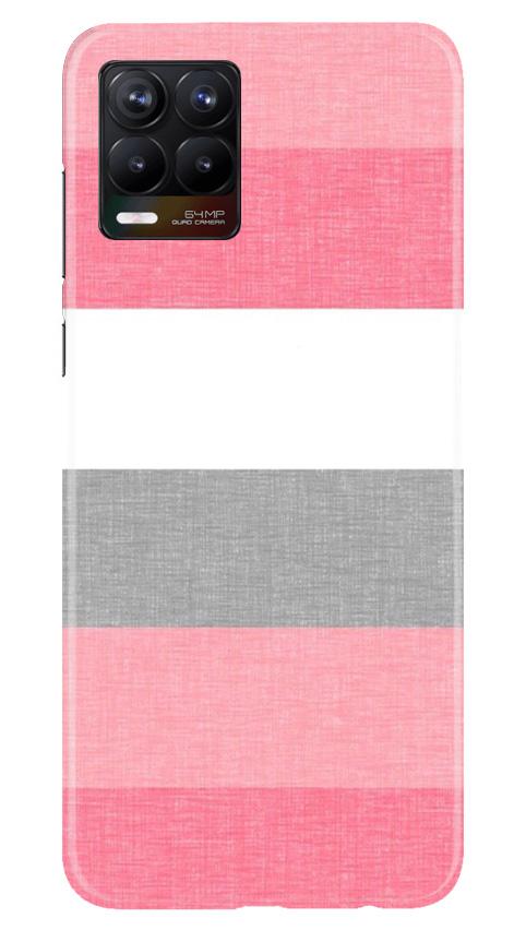 Pink white pattern Mobile Back Case for Realme 8 (Design - 55) Pink white pattern Case for Realme 8