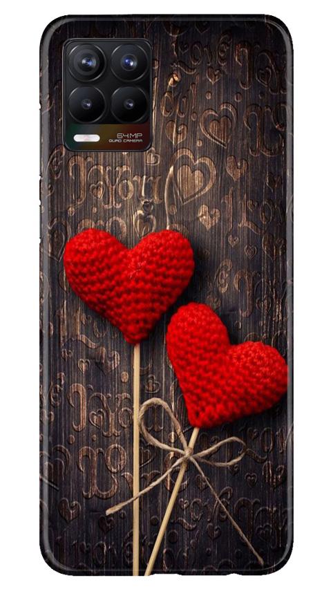 Red Hearts Mobile Back Case for Realme 8 (Design - 80) Red Hearts Case for Realme 8