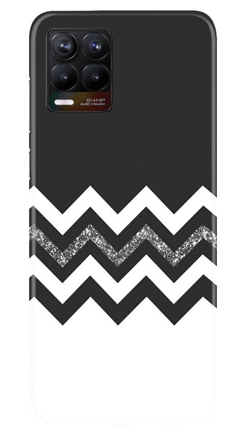 Black white Pattern2Mobile Back Case for Realme 8 (Design - 83) Black white Pattern2Case for Realme 8