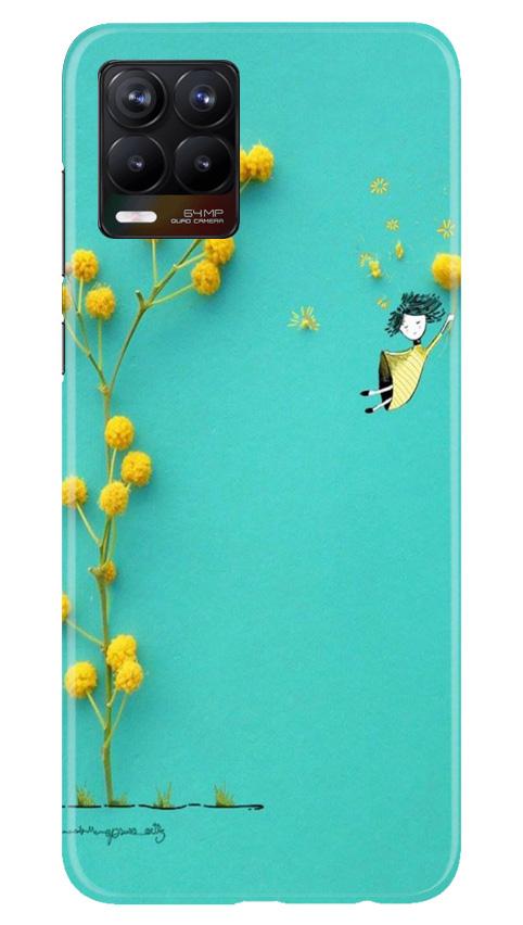 Flowers Girl Mobile Back Case for Realme 8 (Design - 216) Flowers Girl Case for Realme 8 (Design No. 216)