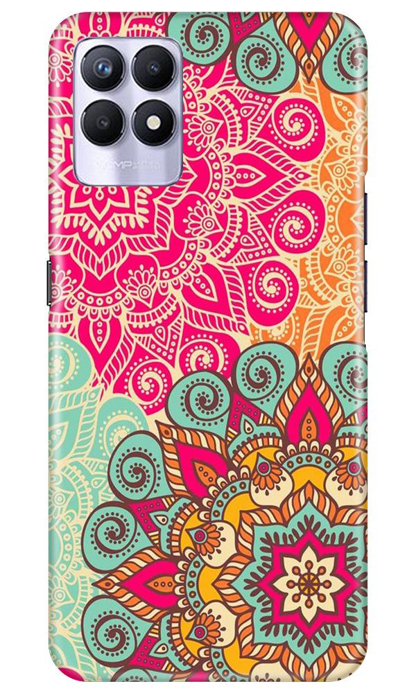 Rangoli art Mobile Back Case for Realme 8i (Design - 6) Rangoli art Case for Realme 8i