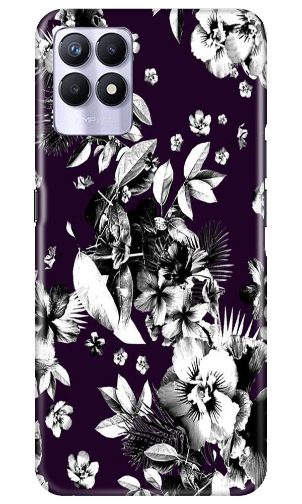 white flowers Mobile Back Case for Realme 8i (Design - 7) white flowers Case for Realme 8i