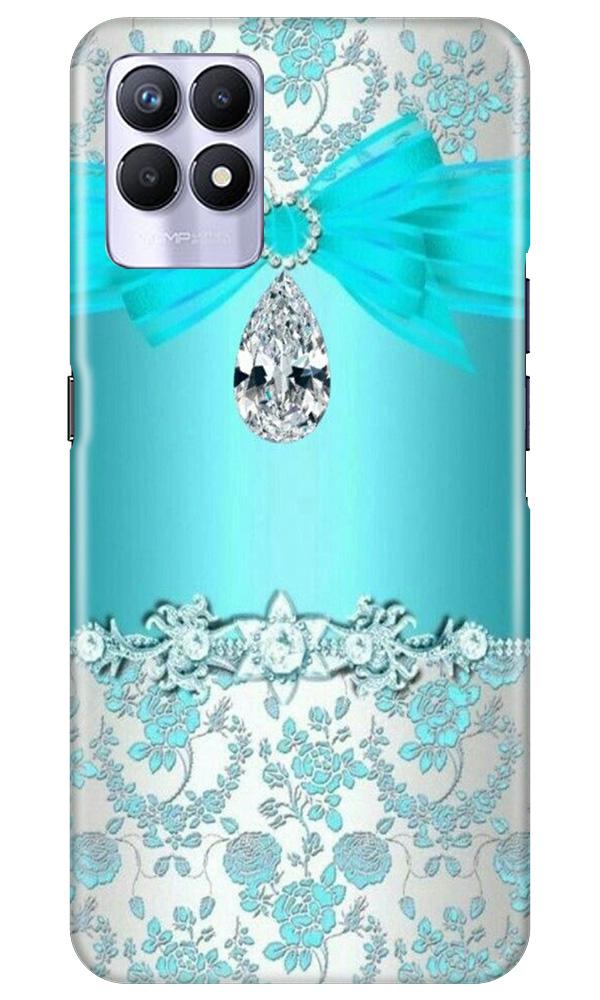 Shinny Blue Background Mobile Back Case for Realme 8i (Design - 32) Shinny Blue Background Case for Realme 8i